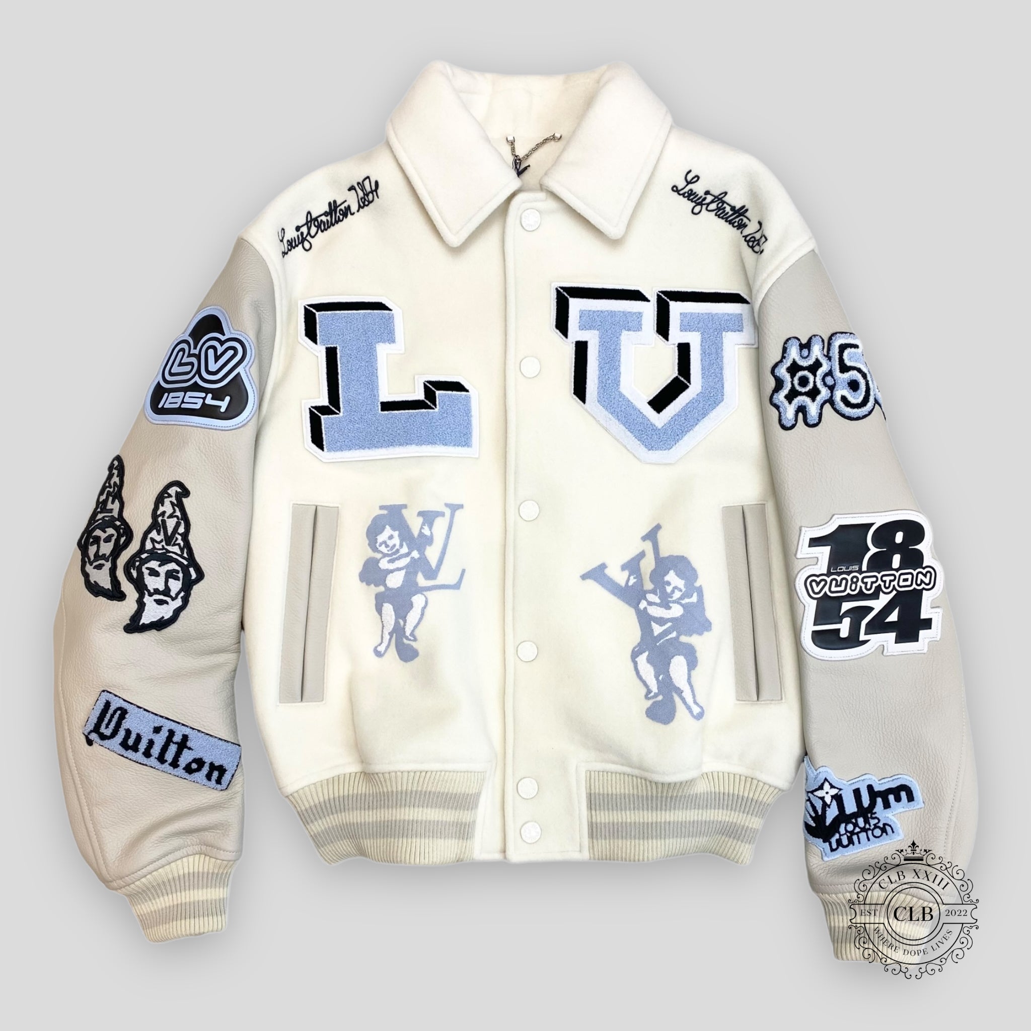 LOUIS VUITTON BUGS BUNNY VARSITY JACKET - WHITE Men's leather wool