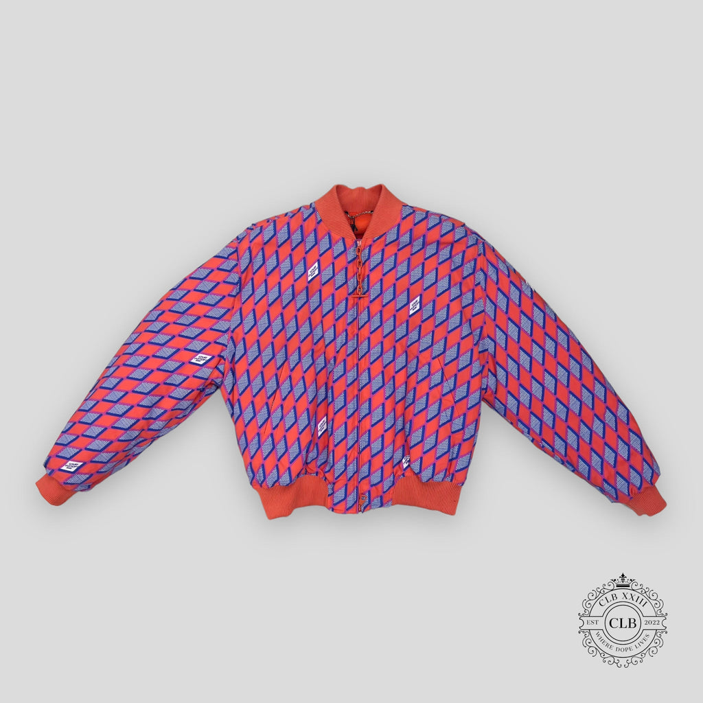 Louis Vuitton Diamond Damier Bomber Jacket 52 blue orange unisex men's