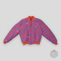 Louis Vuitton Diamond Damier Bomber Jacket 52 blue orange unisex men's