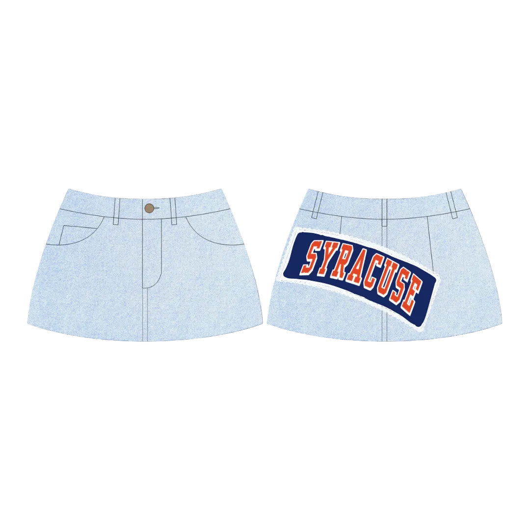 Syracuse Orange Vintage Denim Skirt mini blue jean ladies