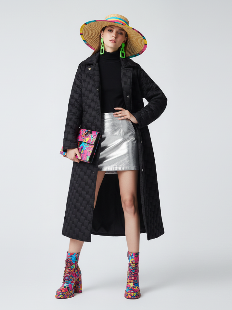 Long ladies Quilted Puffer Coat FIFTH AVENUE BYMANYC ® New York