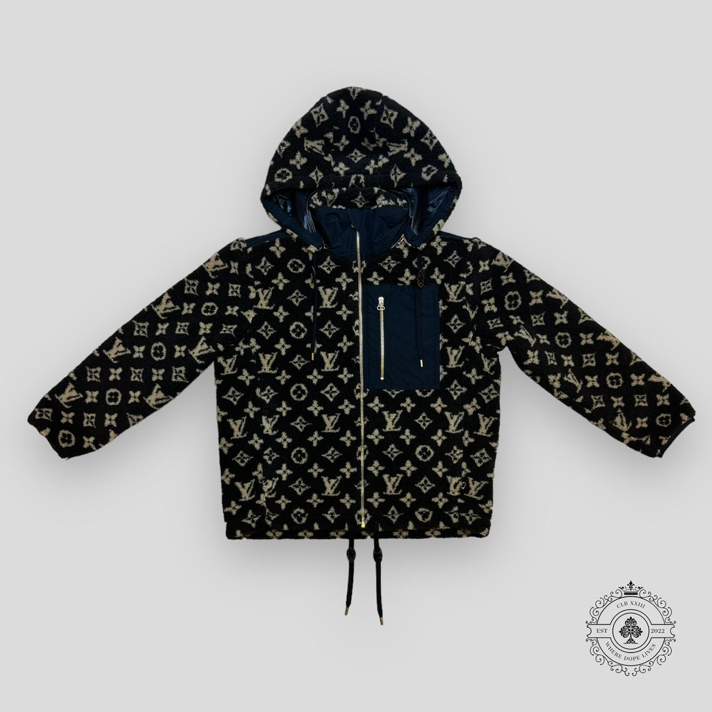 Louis Vuitton Monogram Fleece Jacket in Brown zip up coat 42