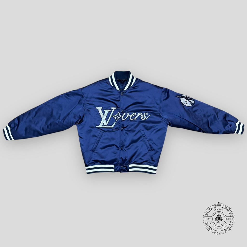 Louis Vuitton LV Lovers Baseball Varsity Jacket in Navy coat men's 52