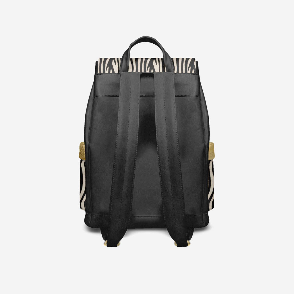 Luxury Vegan Backpack ZEBRA GOLD EDGE – BYMANYC ® New York designer bag