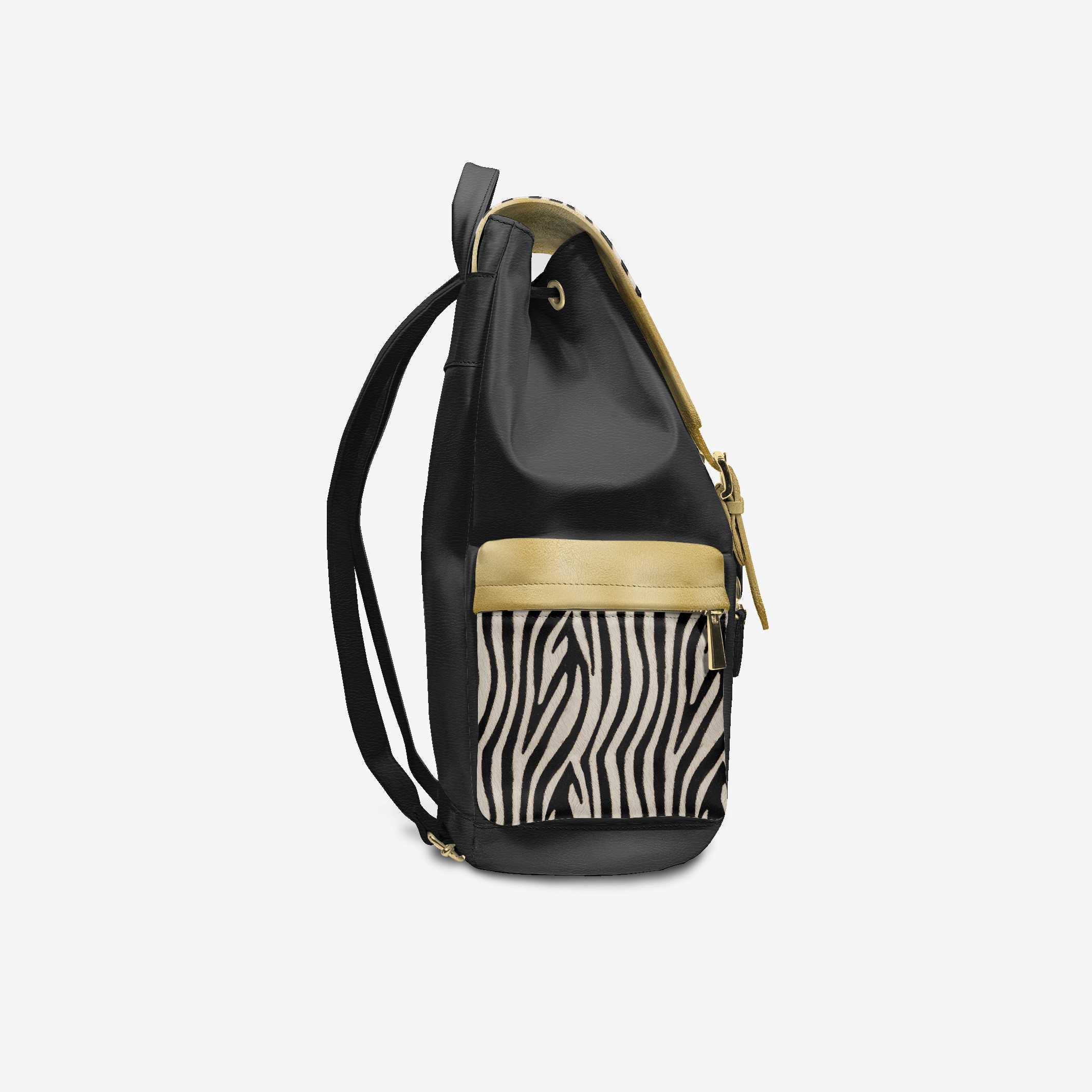 Luxury Vegan Backpack ZEBRA GOLD EDGE – BYMANYC ® New York designer bag