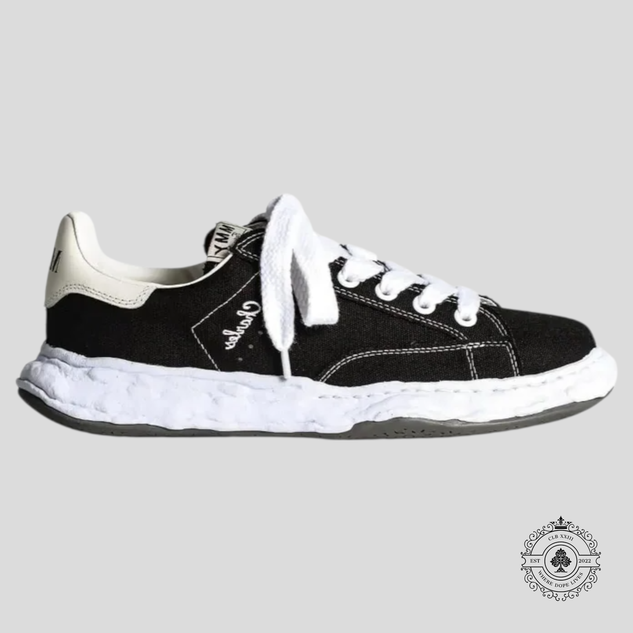 Maison Mihara Yasuhiro Charles Lace-Up Canvas Sneakers Black men's shoes