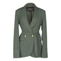 Ladie's Olive Blazer with Front Buttons – Tailored Career