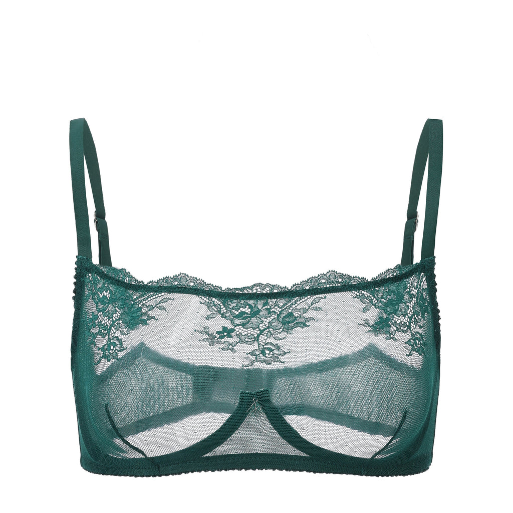 Amour Cache Kim High Neck Sheer Lace Underwire Bra