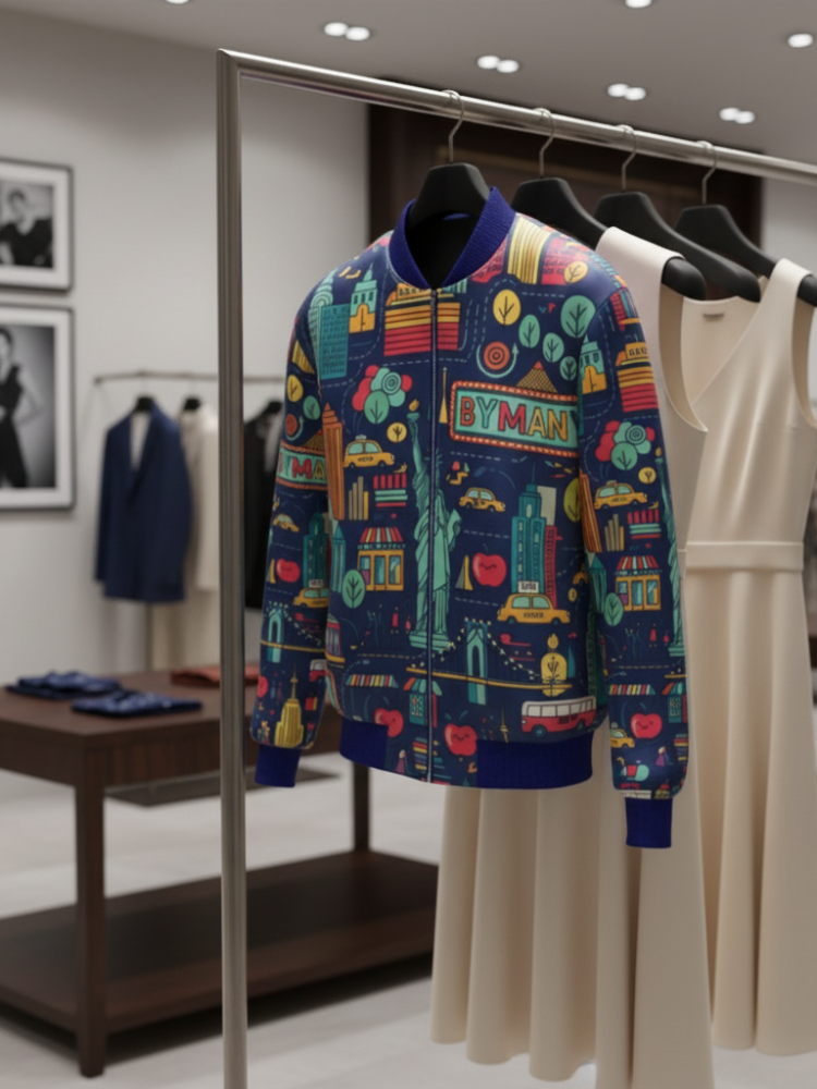 Men's MIDTOWN Bomber Jacket BYMANYC ® New York satin designer coat