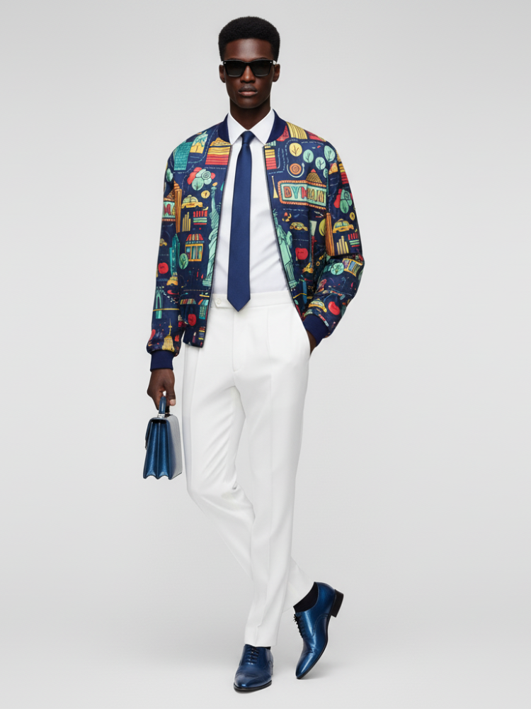 Men's MIDTOWN Bomber Jacket BYMANYC ® New York satin designer coat
