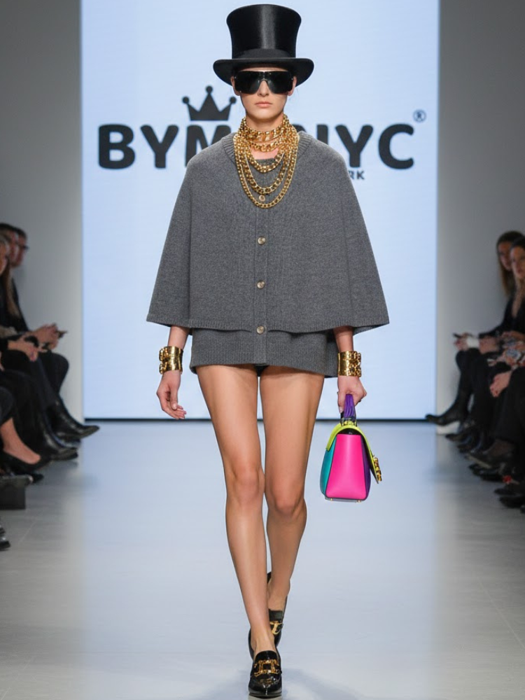 Modular Knit Cape-Jacket • MADISON New Collection BYMANYC ® New York Gray