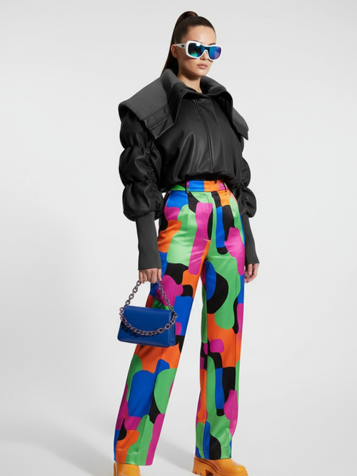 Motorcycle Leather Puff Sleeve Jacket MEATPACKING BYMANYC ® New York ladies