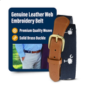 SC State Flag Belt Palmetto Moon on Cotton Web men's