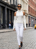 NOLITA ladies Detachable Sleeve Sweater Prêt-à-Porter BYMANYC ® NY cold shoulder ivory