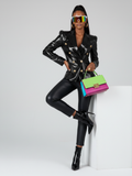 Patent Leather Double-Breasted Blazer BYMANYC ® New York Coat Jacket Meatpacking