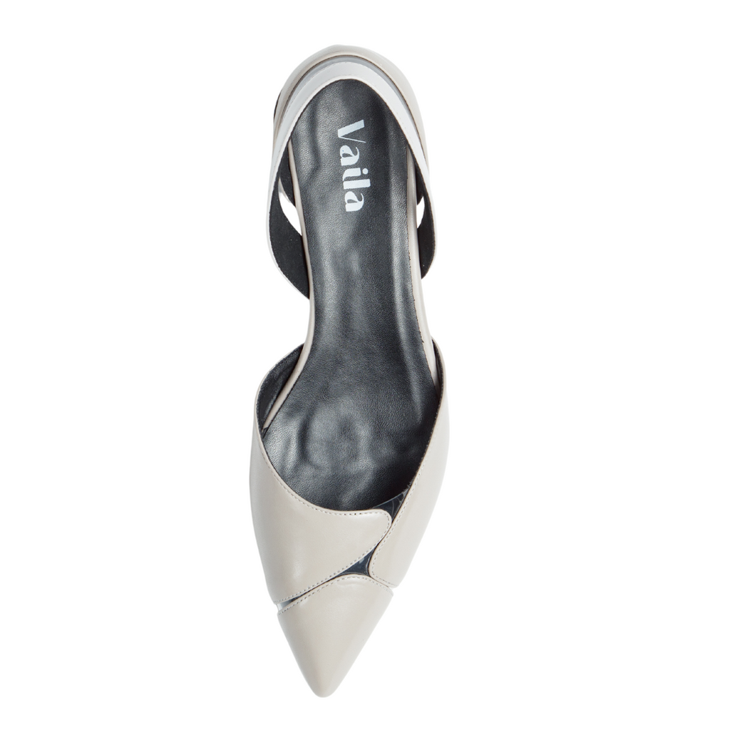 Natalia Flats Grey low heels flats extended sizes 9-14 dress