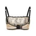 Amour Cache Kim High Neck Floral Embroidered Underwire Bra on Jelly Fabric