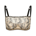 Amour d'Agnette Cache Kim High Neck Floral Embroidered Underwire Bra Jelly Fabric