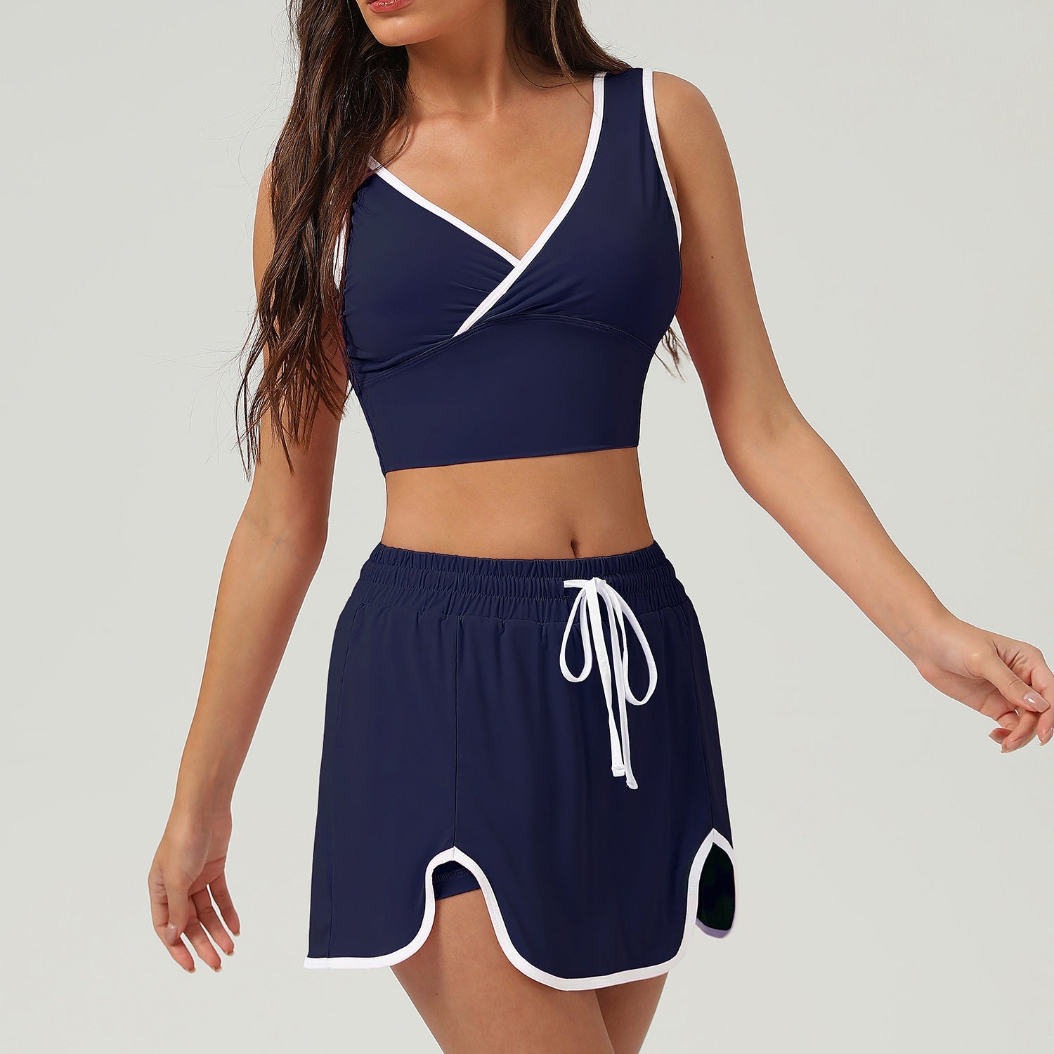 Summer Sports Casual Set Running Exercise 2 PC Short Skirt Golf Pickleball Badminton Tennis ladies