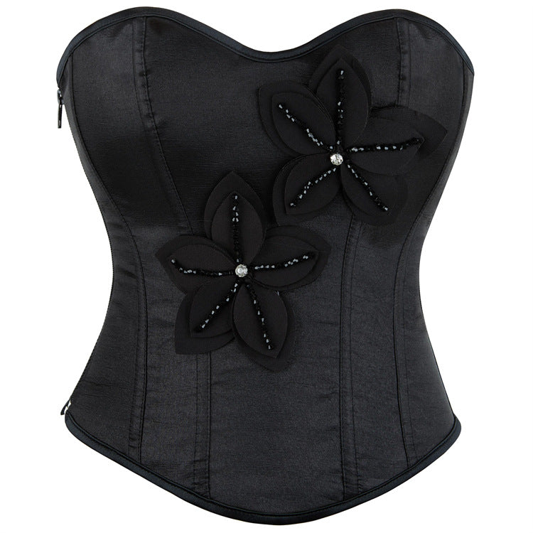Atmosphere Three Dimensional Corset style top Black Beaded Rhinestone dressy
