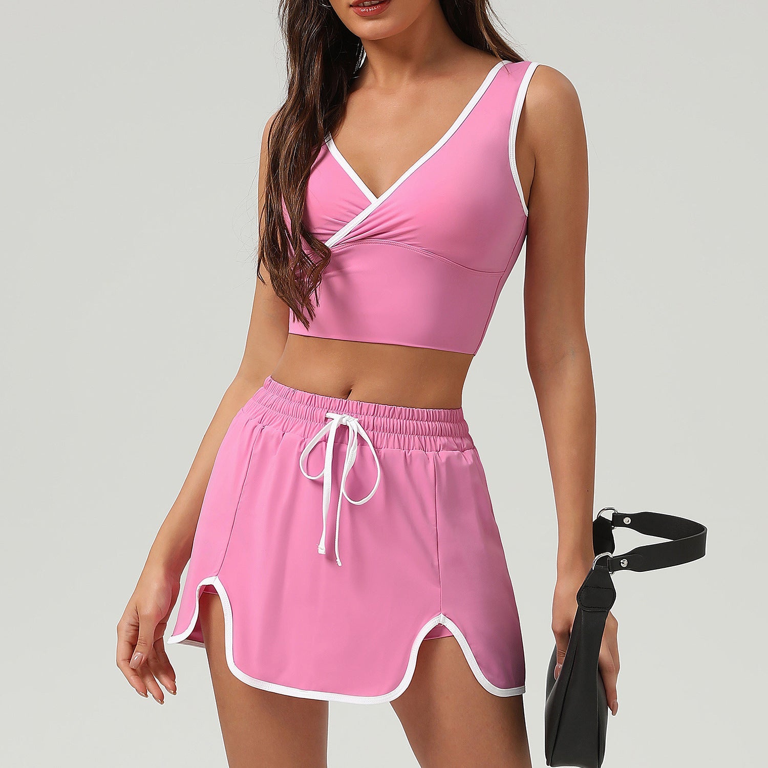 Summer Sports Casual Set Running Exercise 2 PC Short Skirt Golf Pickleball Badminton Tennis ladies