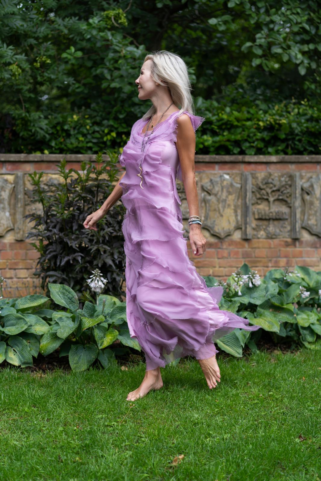 Free To Roam Maxi Dress silky lavendar flowy