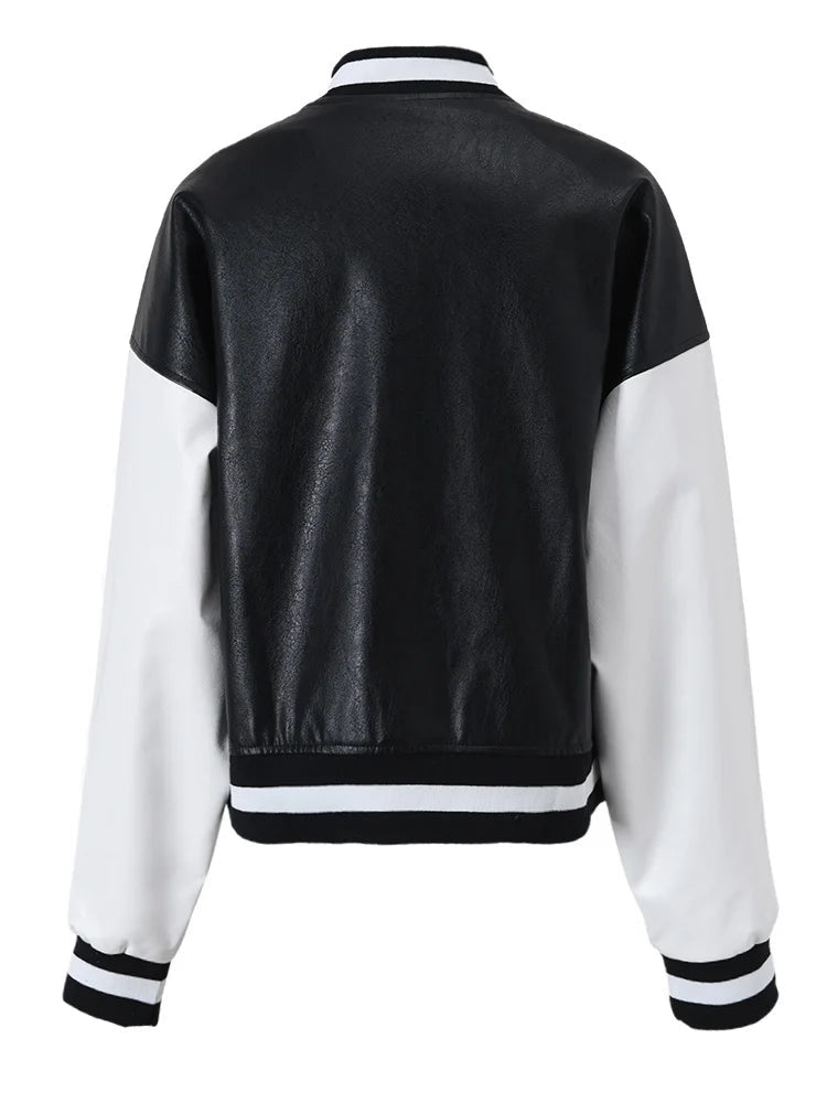 PU Leather Jacket, Lower East Side BYMANYC ® New York Varsity letterman's