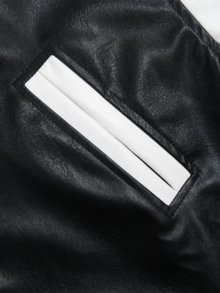 PU Leather Jacket, Lower East Side BYMANYC ® New York Varsity letterman's