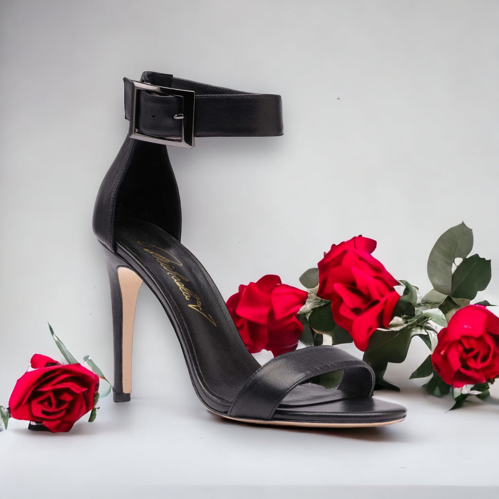 Michaela V Chapman Heels • Black high ankle wrap strap