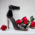 Michaela V Chapman Heels • Black high ankle wrap strap