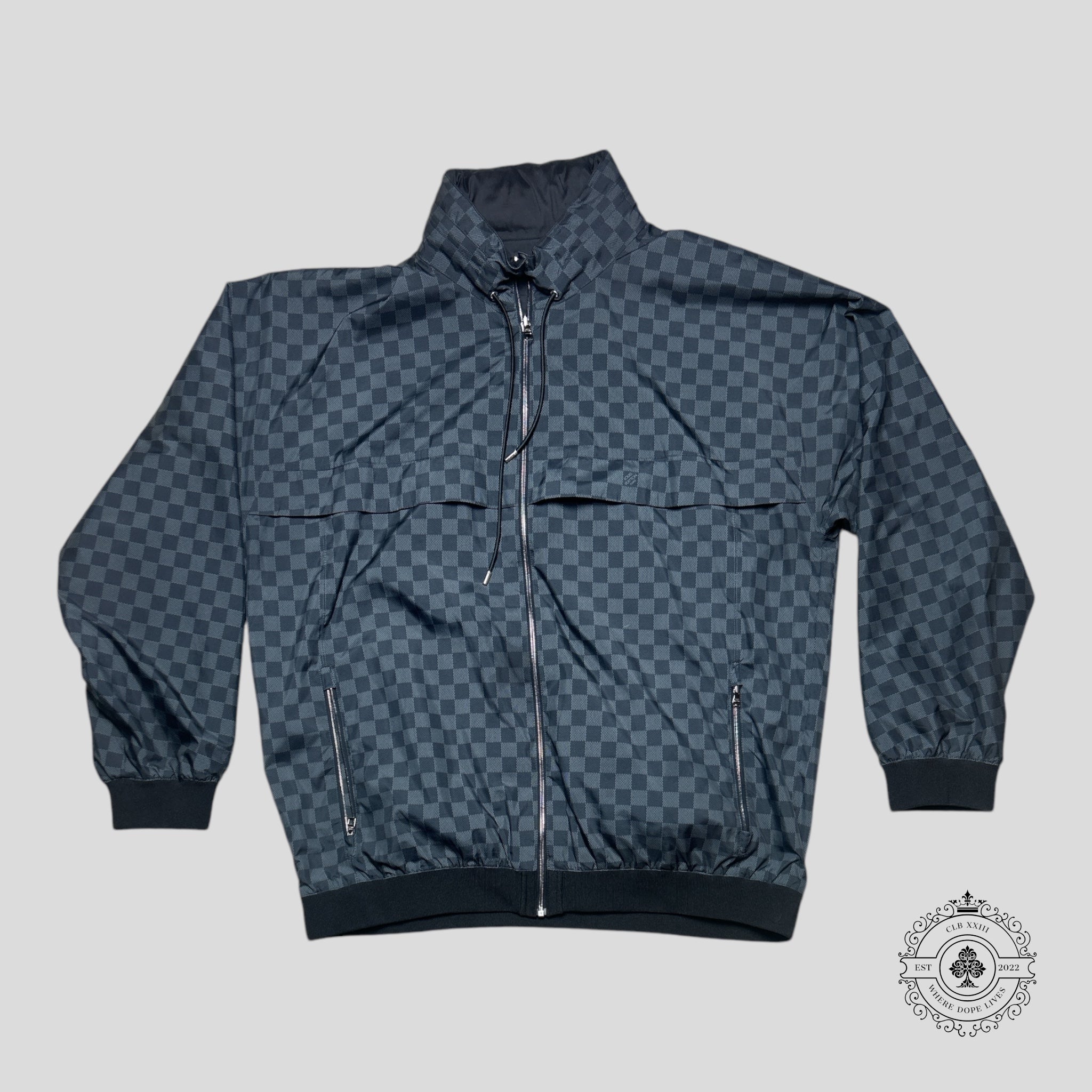 Louis Vuitton Reversible Checkered Damier Windbreaker in Black Men's Unisex jacket