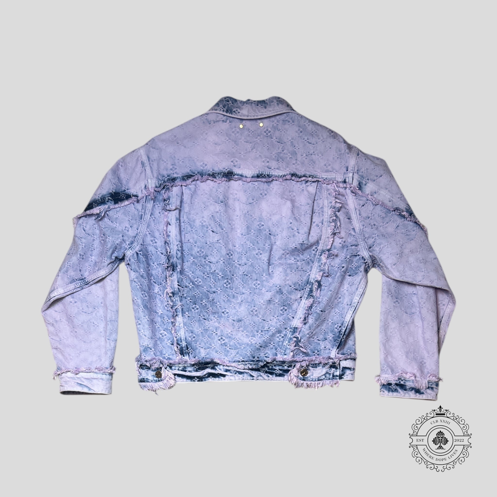 Louis Vuitton Fringed Monogram Boyhood Denim Jacket in Purple jean men's unisex 52