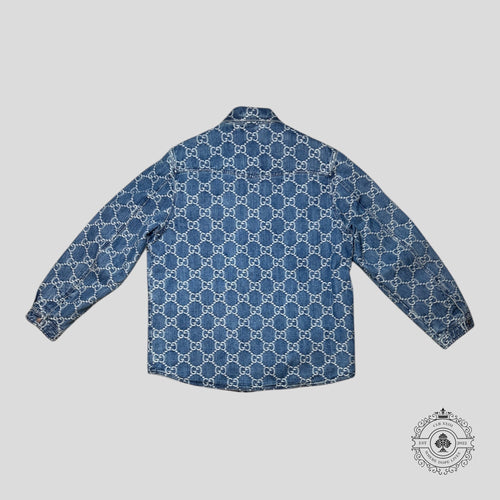 Gucci Jacquard Denim Jacket in Medium Wash 48