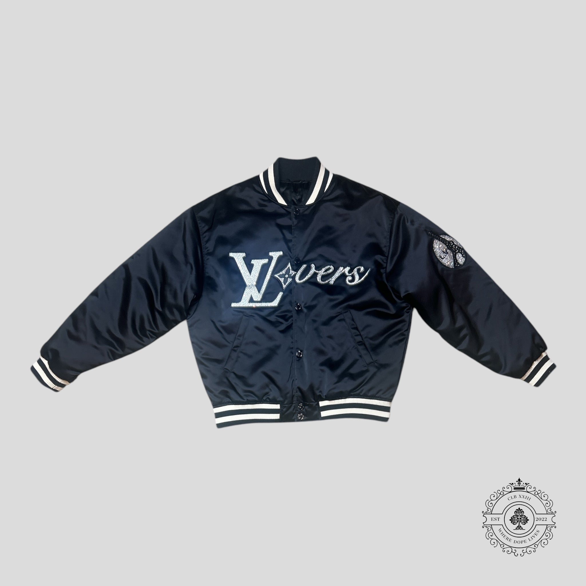 Louis Vuitton LV Lovers Baseball Bomber Jacket in Black 50 men's