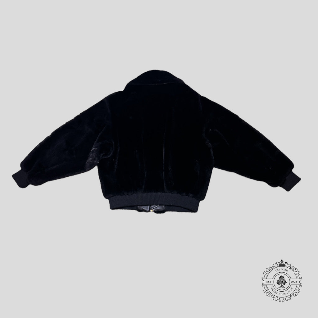 Louis Vuitton Monogram Mink Coat Bomber Jacket in Black men's unisex