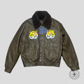Louis Vuitton Tiger Patch Leather Blouson in Brown men's coat leather shearling 54