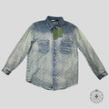 Gucci Rhinestone Jacquard Denim Overshirt in Light Wash jean jacket 54 men's