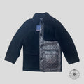 Louis Vuitton Shearling and Embossed Monogram Leather Business Coat in Black 50