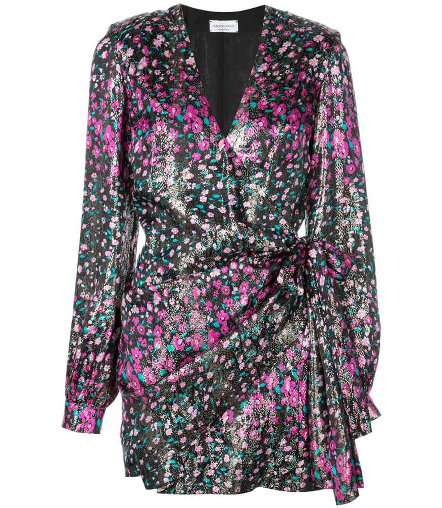 Eugina Fuchsia Short Dress Silk Maison Beverly Hills Raquel Diniz