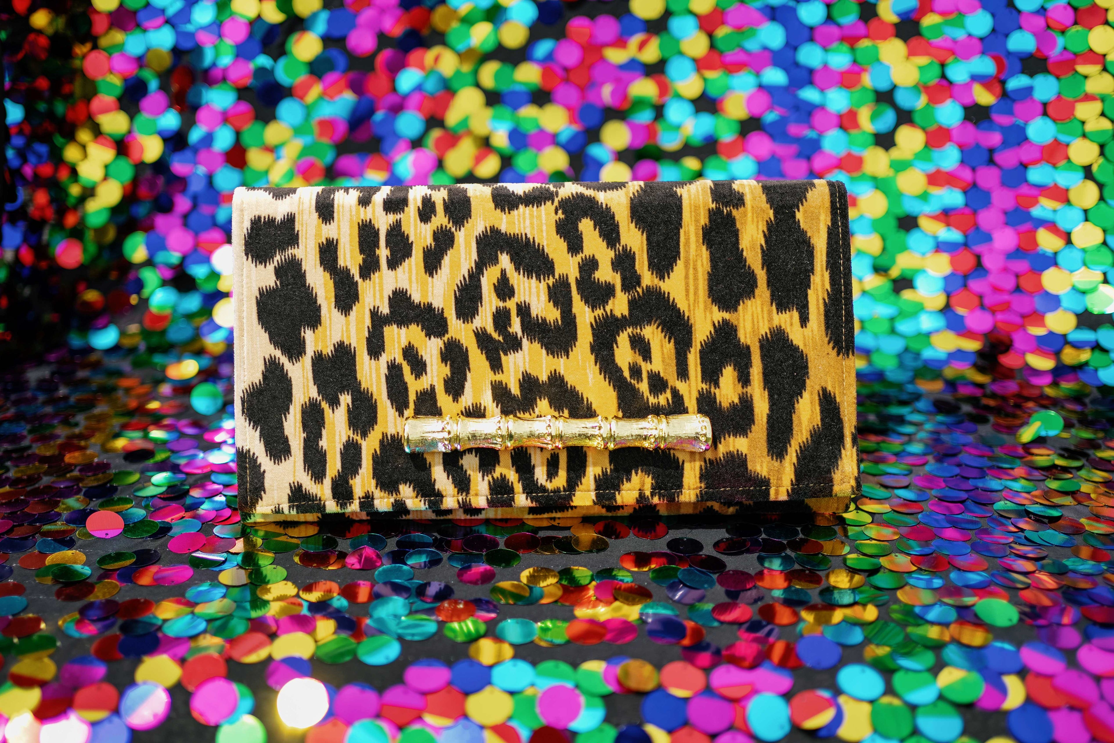 Garland handbag purse luxury leopard cheetah Ashley Clutch