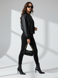 Retro-Style Zipper Jacket Coat Tribeca, BYMANYC New York cropped short leather