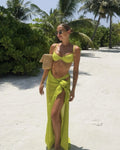 Paradiso three piece swimsuit bikini sarong skirt set padded