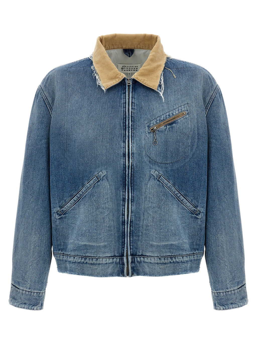 Maison Margiela Men's Denim Blue Jean Jacket cotton w/cord collar trucker 52