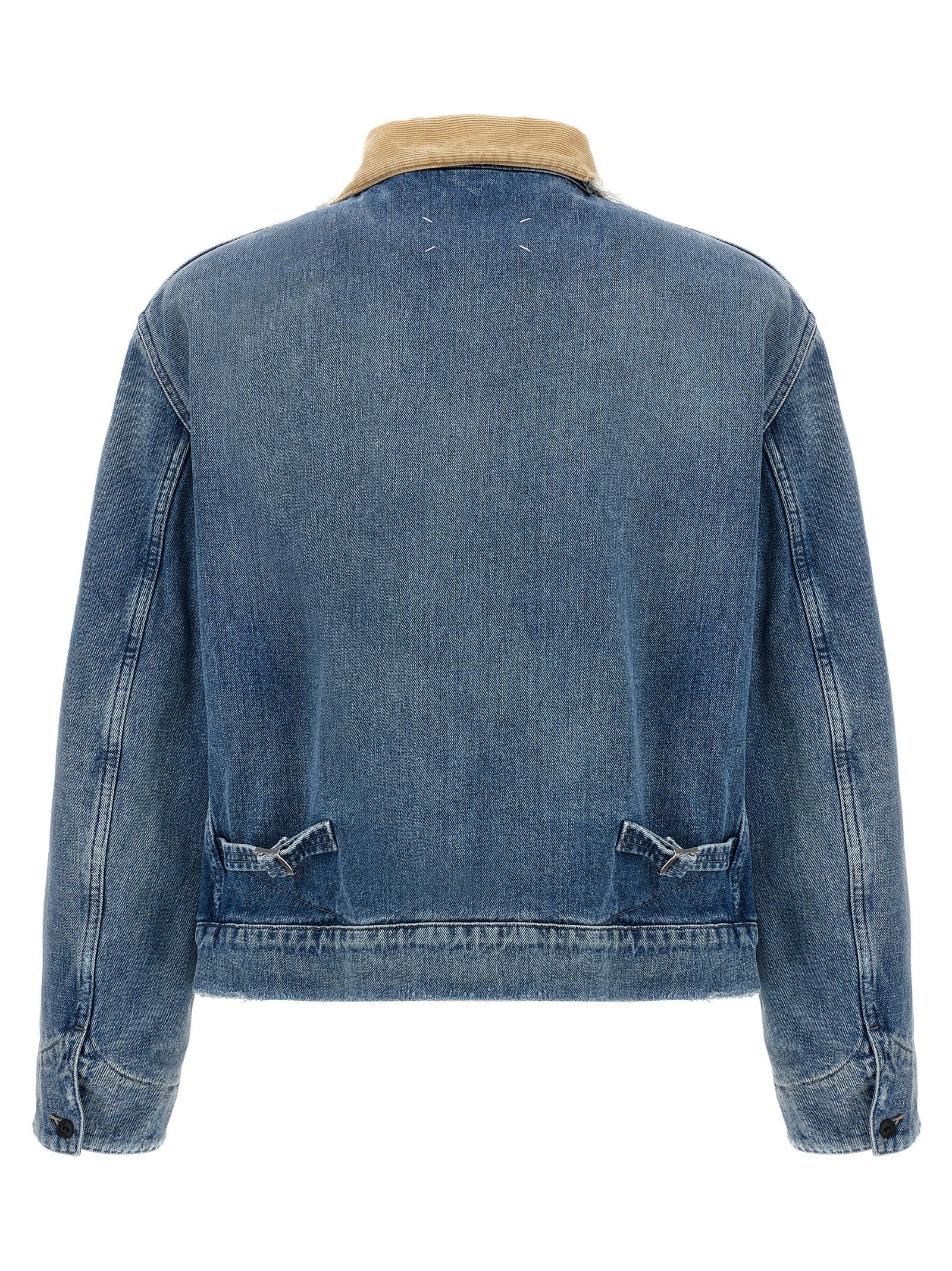 Maison Margiela Men's Denim Blue Jean Jacket cotton w/cord collar trucker 52