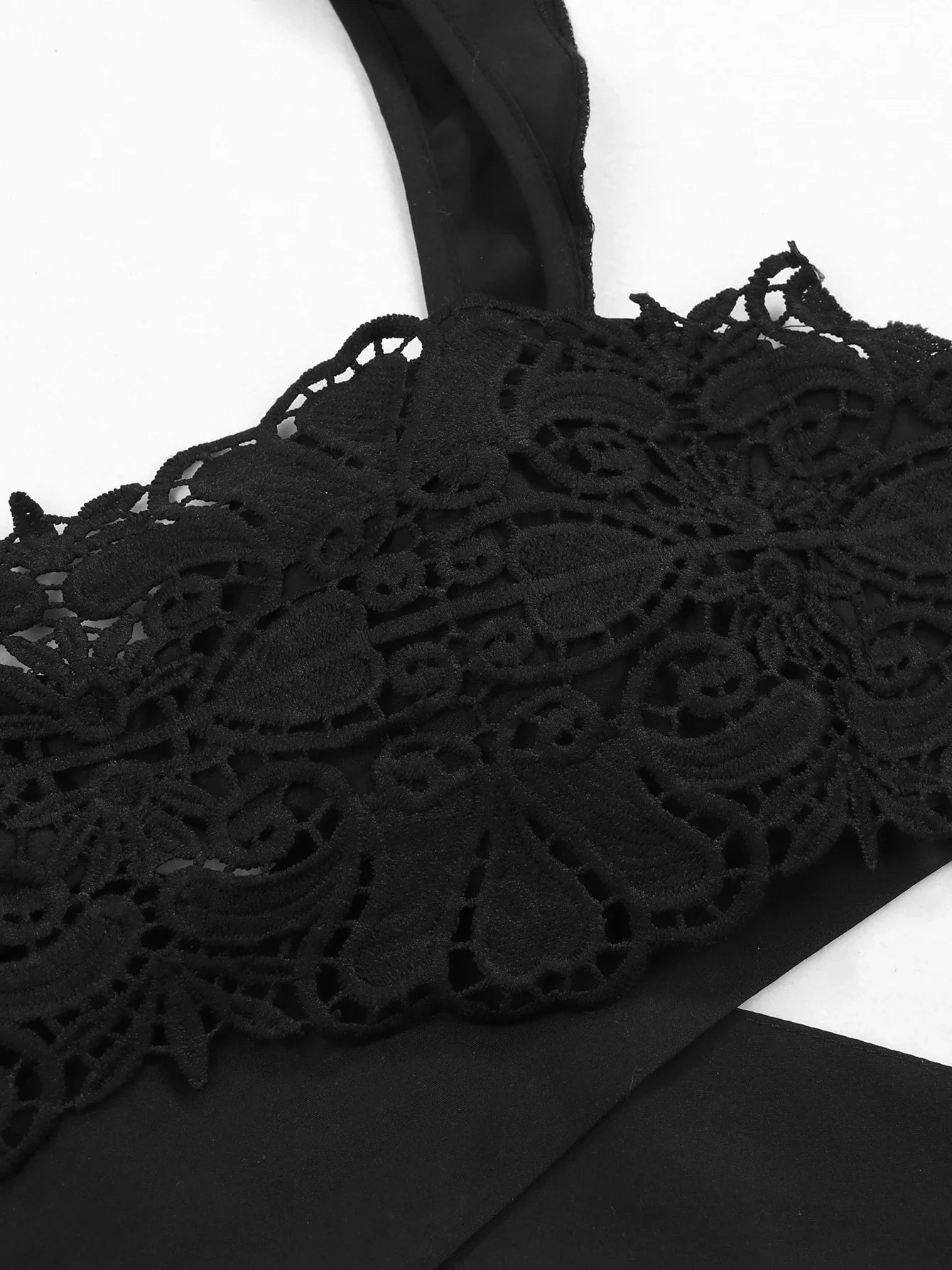 Halle Black Lace Three Piece swimsuit bikini and palazzo cover up pants set