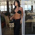 Pearl style three piece bikini swimsuit w/cover up pants