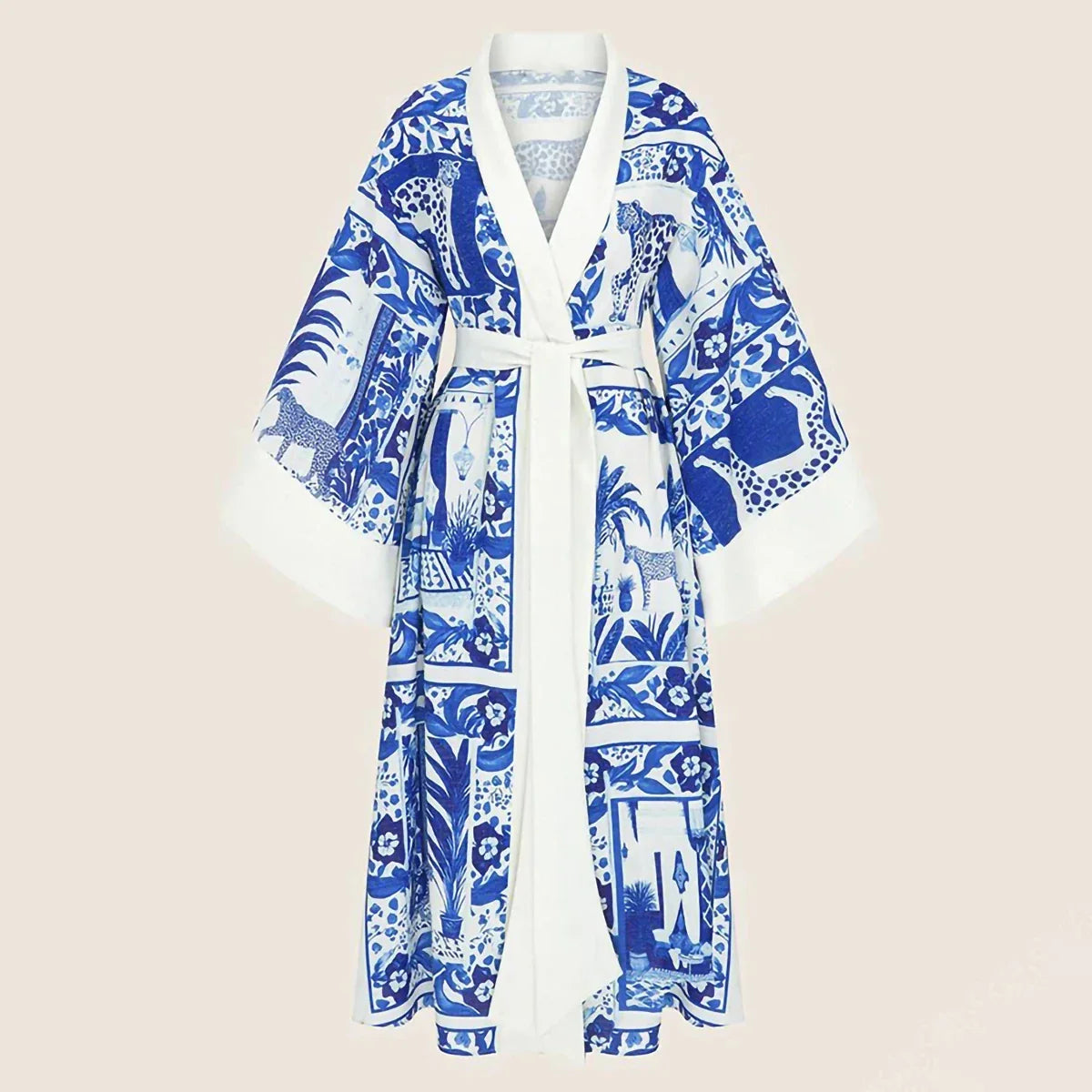 Vacay luxury two piece swimsuit set with cover up blue white one piece