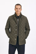 Dual-Layer Quilted Nylon Jacket - Gray Coat  Men's Coat
