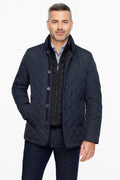 Dual-Layer Quilted Nylon Jacket - Navy Gionfriddo Italy Men's Quilted