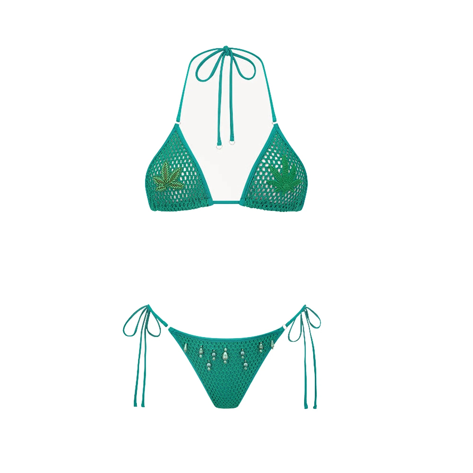 Tropical sally three piece Swimsuit set with long cover up skirt bikini